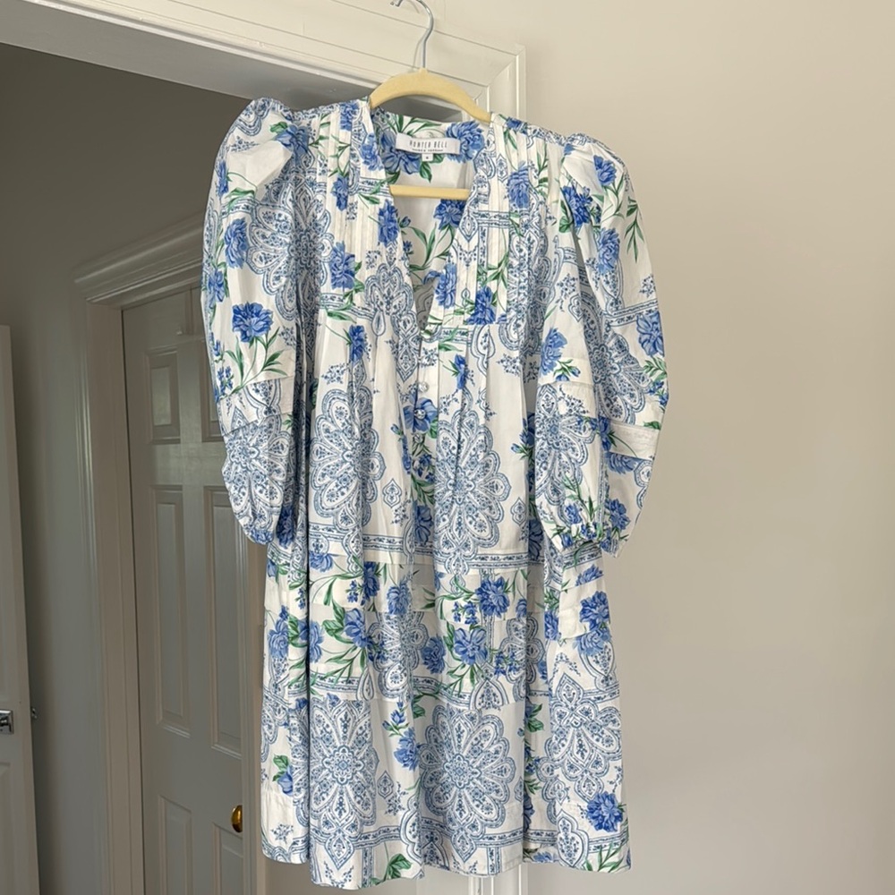 Hunter Bell Jenkins Dress- blue, white green floral
